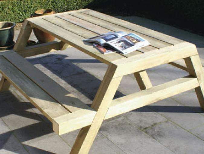 Moderne strakke tuintafel voor 6 personen